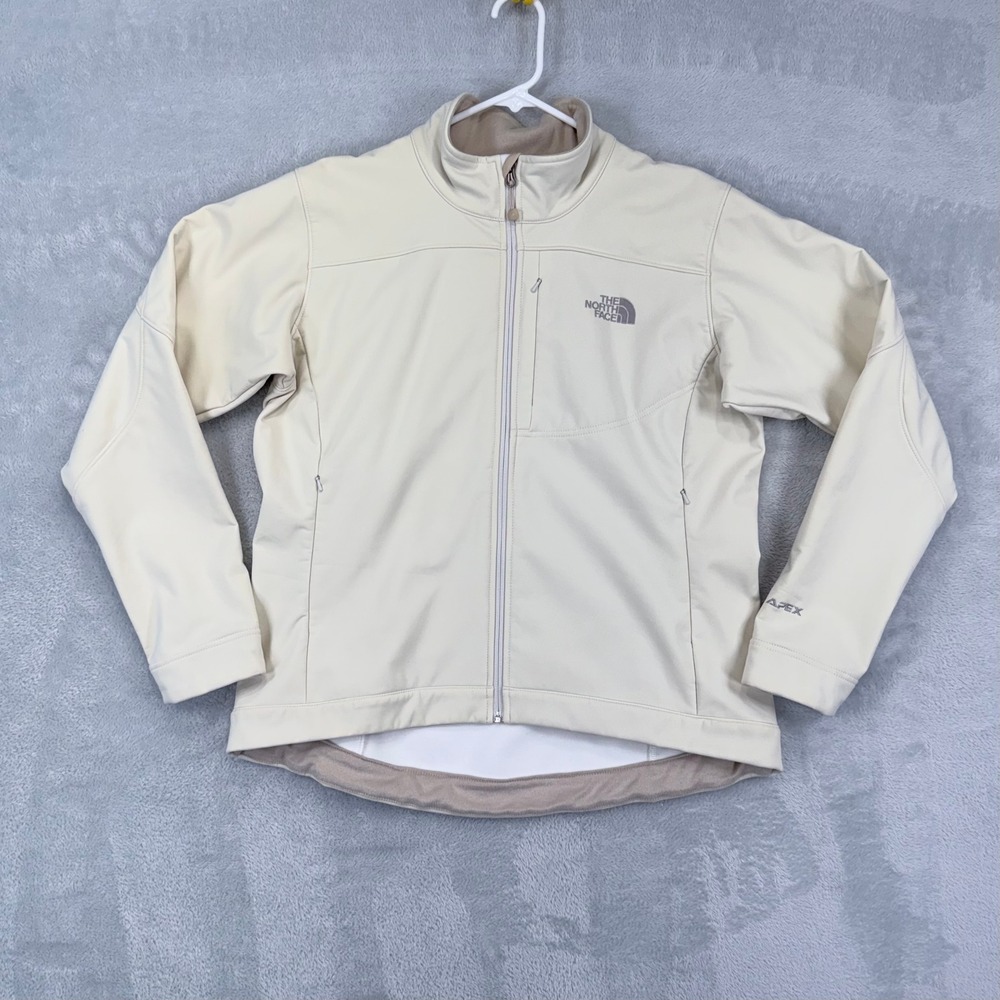 The North Face Apex Bionic Jacket Women Large Cream Softshell Full Zip ANC4